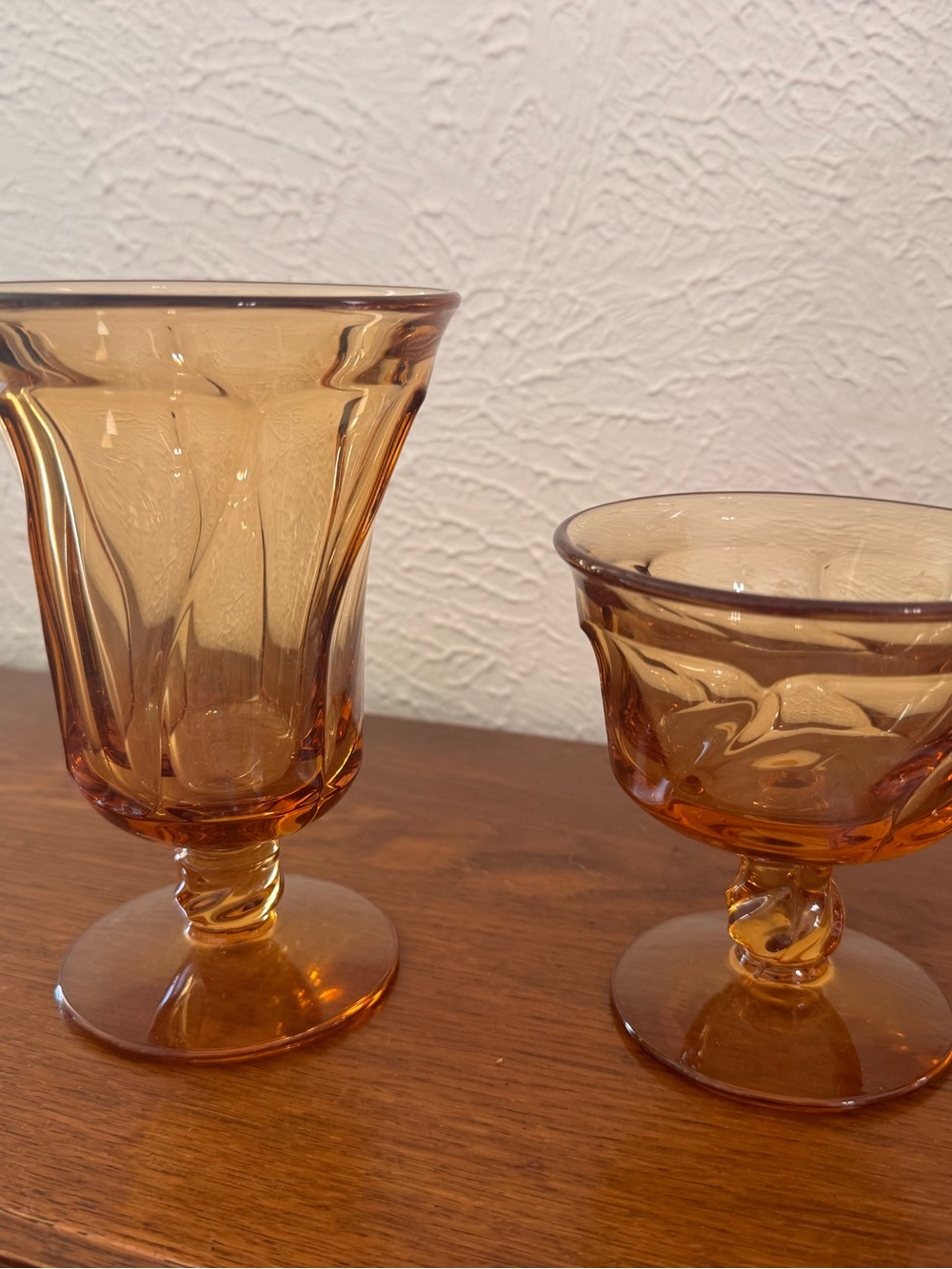 Amber Fostoria Glasses- Set of 6 each